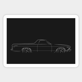 1969 Chevy El Camino - profile stencil, white Magnet